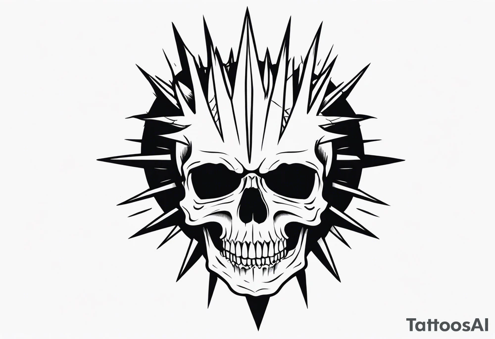 skull with spikes tattoo idea