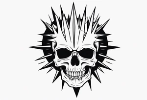 skull with spikes tattoo idea