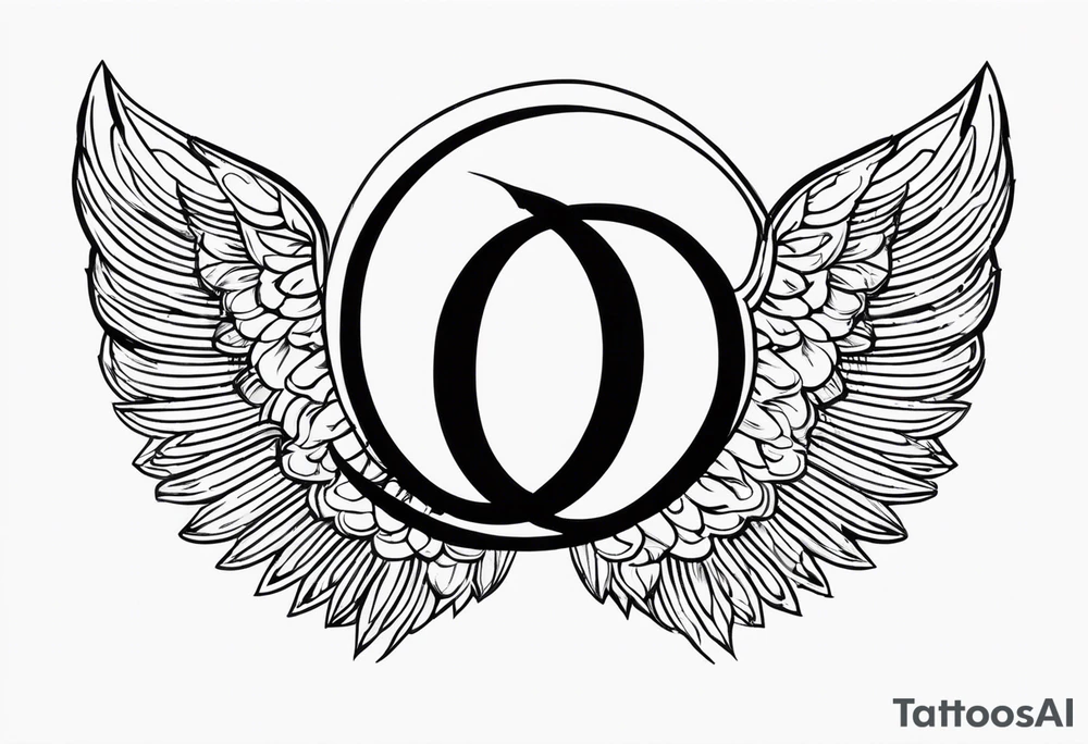 Infinity sign dates January 1, 1959 to February 2, 2016 and angle wings in the background tattoo idea