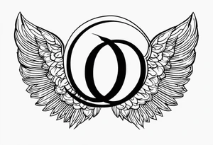 Infinity sign dates January 1, 1959 to February 2, 2016 and angle wings in the background tattoo idea