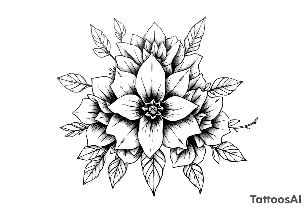 ornaments of flowers tattoo idea