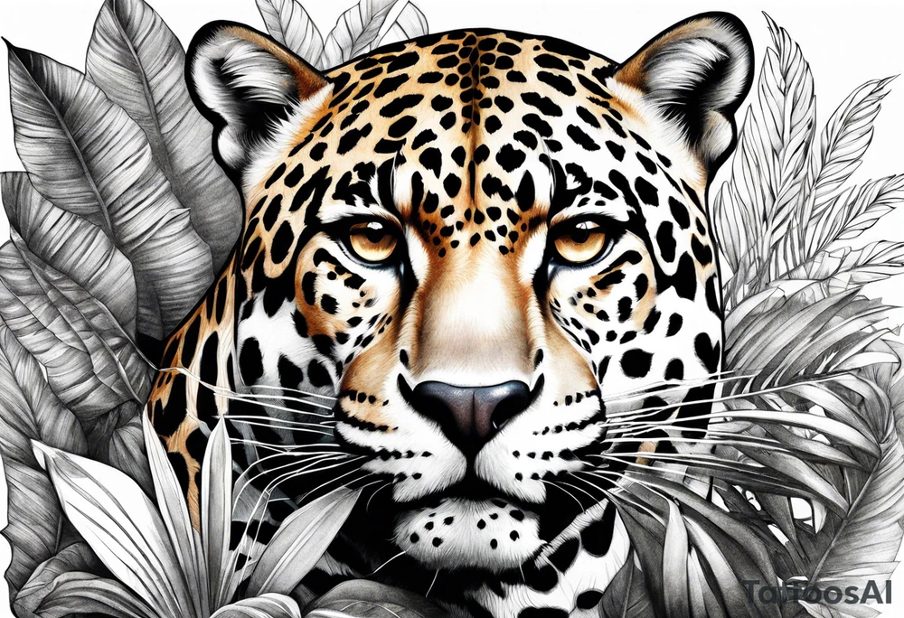 jaguar in the jungle tattoo idea