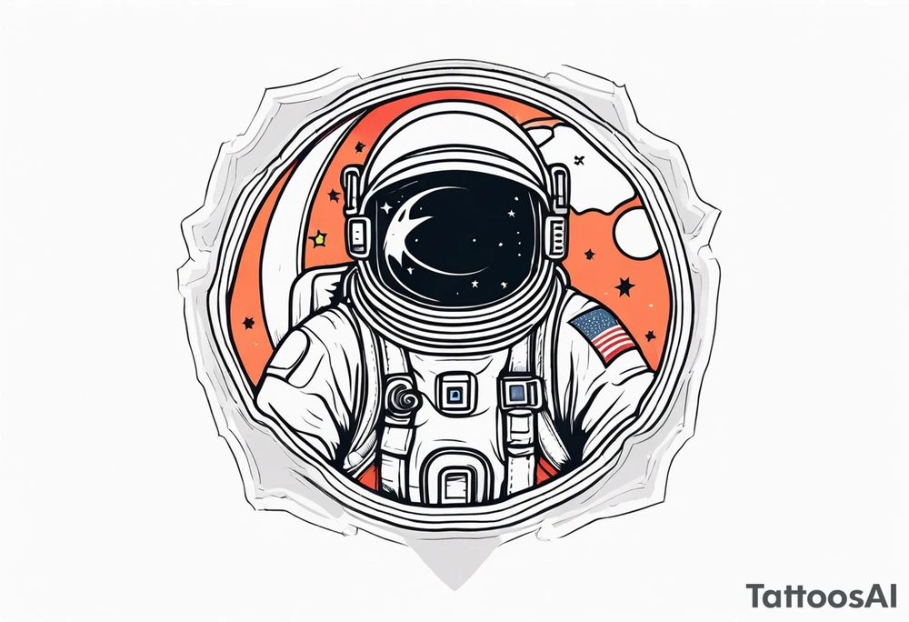 love astronaut tattoo idea