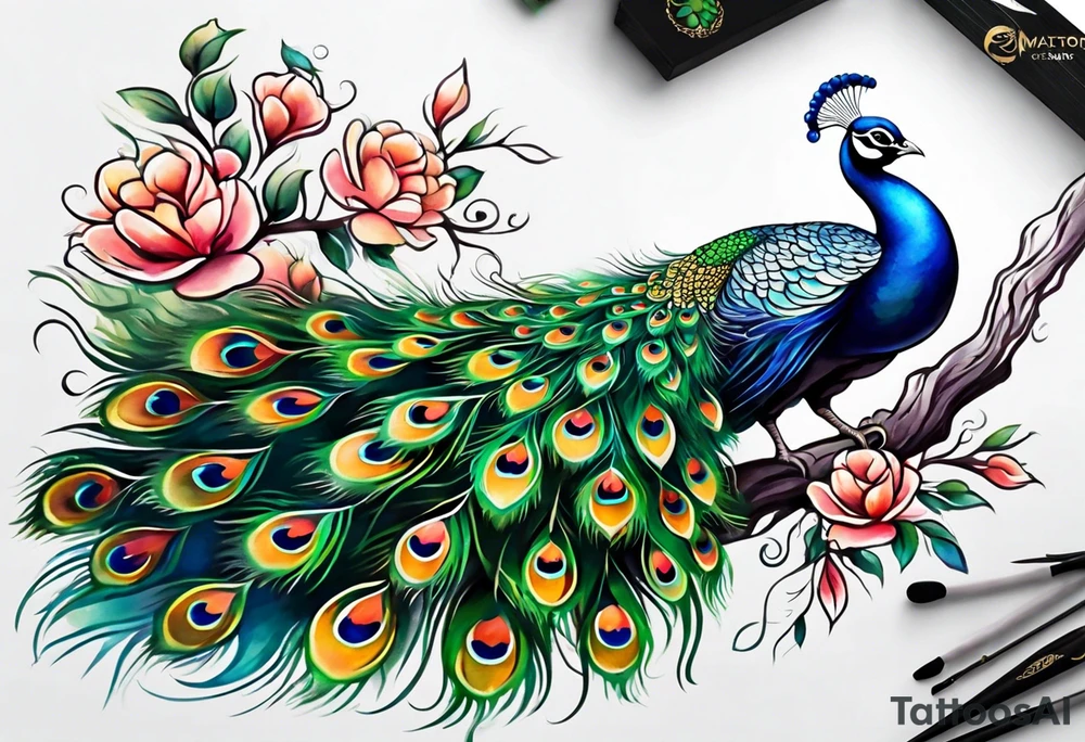 Peacock tattoo idea