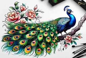 Peacock tattoo idea