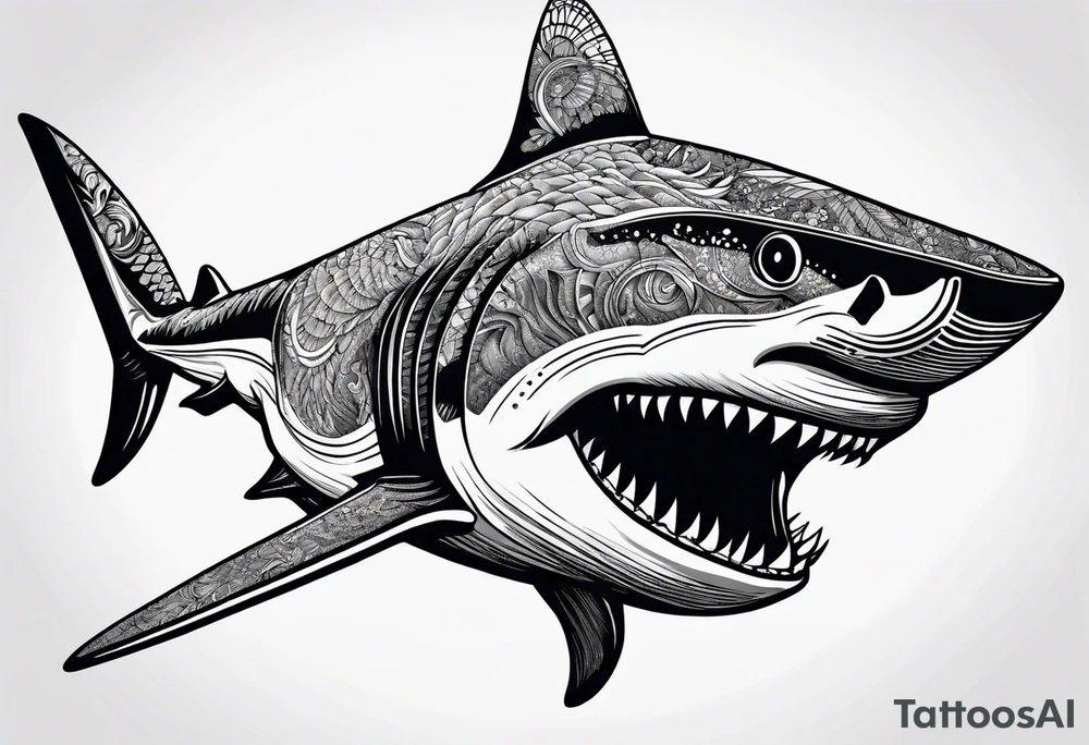 shark head tattoo idea