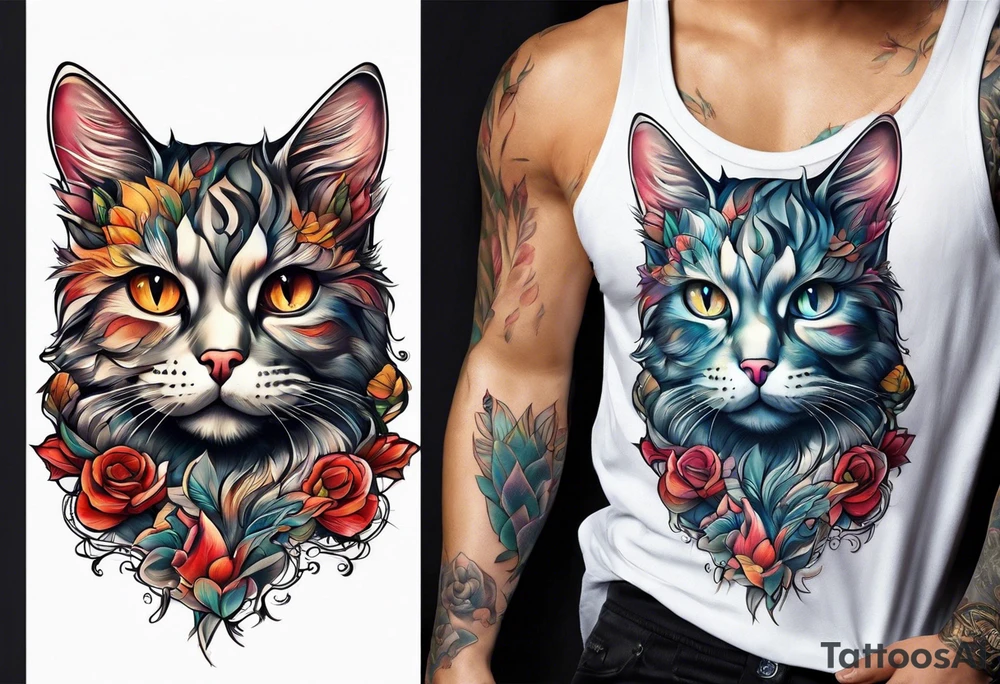 cat cat tattoo idea