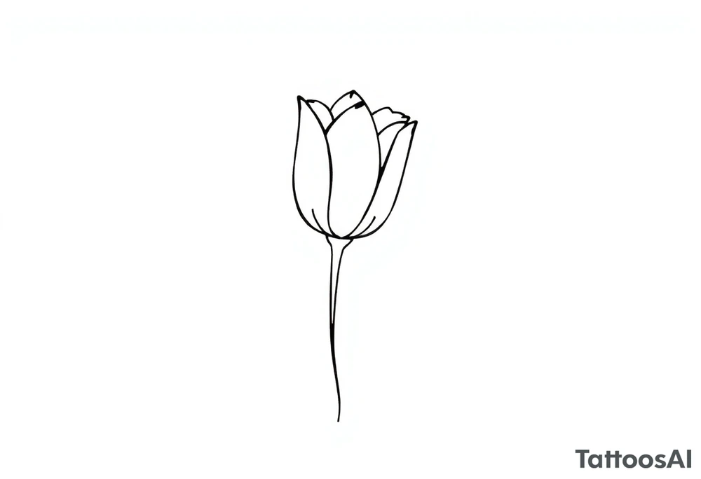 Tulip, tulip line style tattoo, hidden S letter in Tattoo tattoo idea