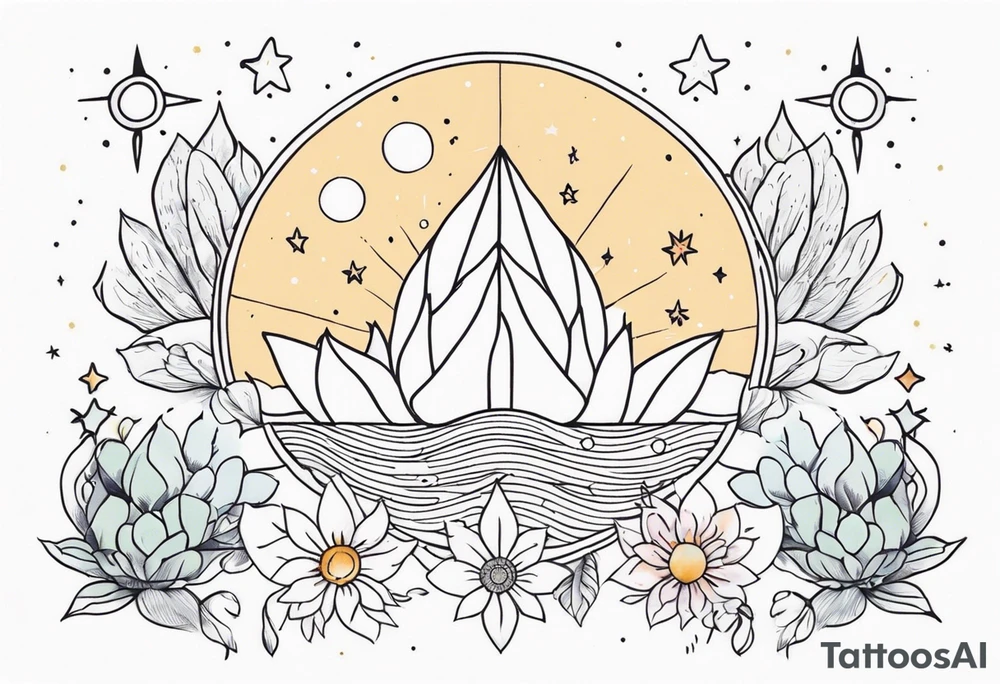 fine line with sun, stars, floral, dots, succulent
. Sternum tattoo tattoo idea