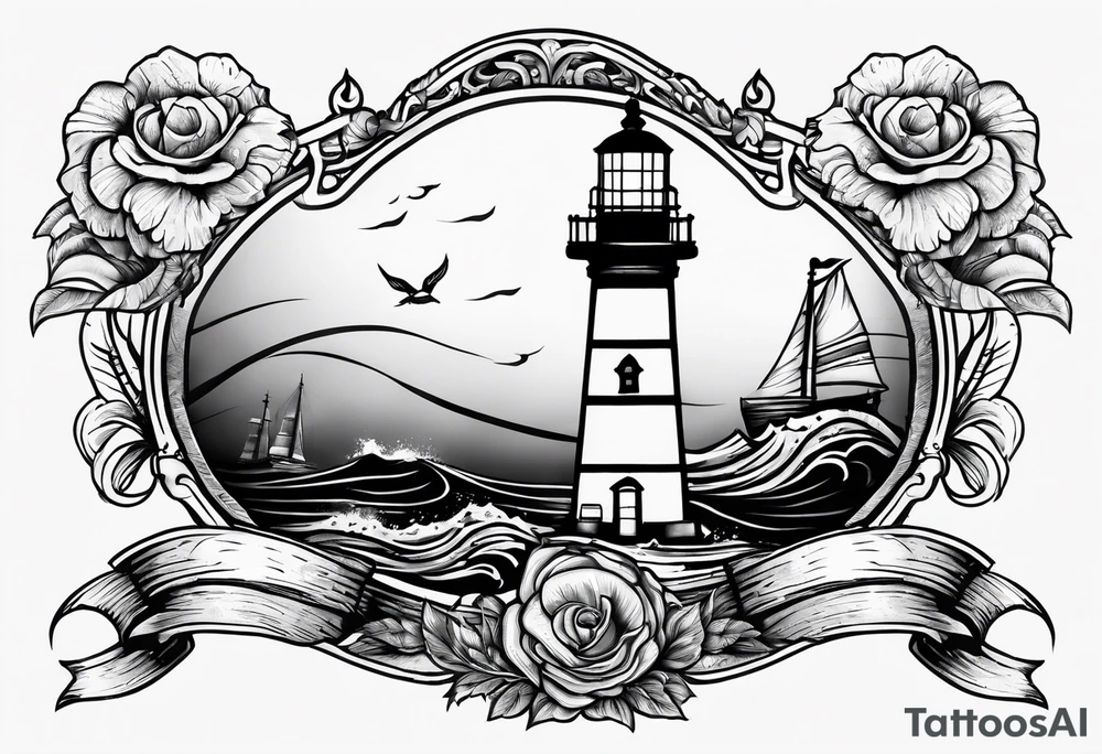 Lighthouse and anchor that says "my beacon, my anchor" tattoo idea