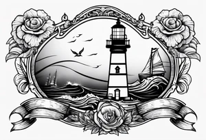 Lighthouse and anchor that says "my beacon, my anchor" tattoo idea