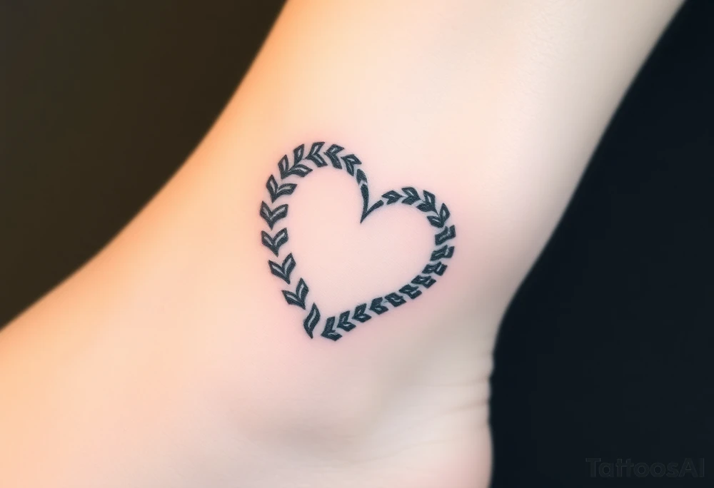 A tractor’s tire track forming a heart shape, symbolizing passion for farming and agriculture tattoo idea