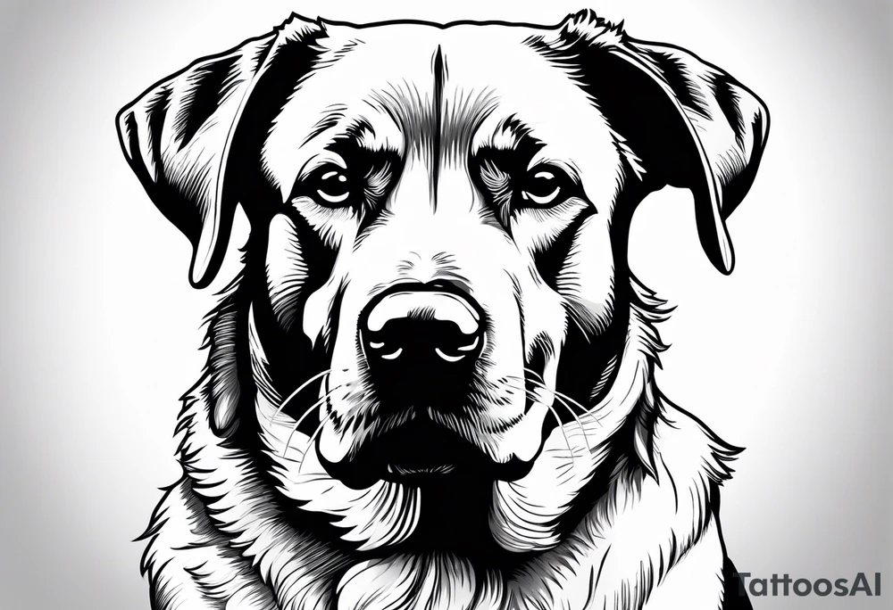 two dogs one is yellow Labrador retriever other is a golden retriever tattoo idea