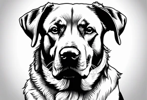 two dogs one is yellow Labrador retriever other is a golden retriever tattoo idea