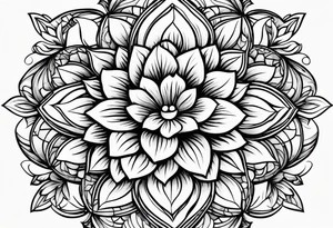 Geometric flower design incorporating driving tattoo idea