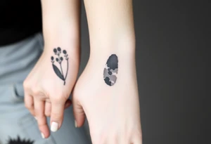 A set of black and white fingerprints tattoo idea