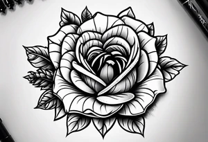 Cute spider black widow roses tattoo idea