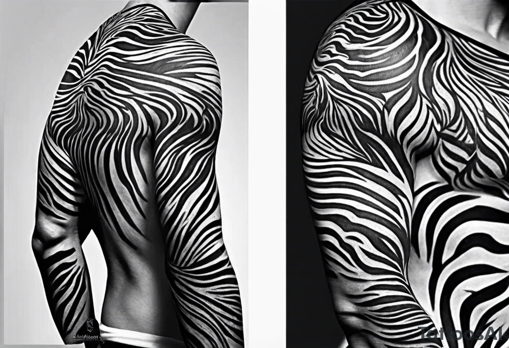 Zebra pattern sleeve tattoo tattoo idea