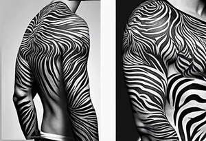 Zebra pattern sleeve tattoo tattoo idea