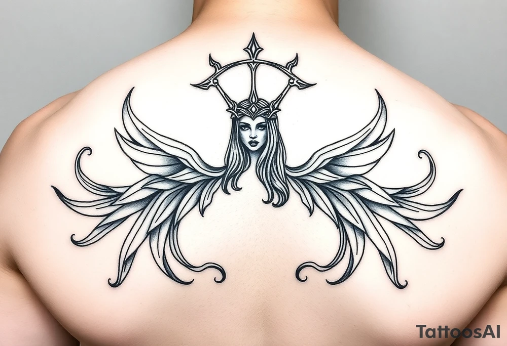 Aquarius theme mysterious screams power elegant and feminine small tattoo idea