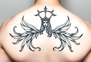 Aquarius theme mysterious screams power elegant and feminine small tattoo idea