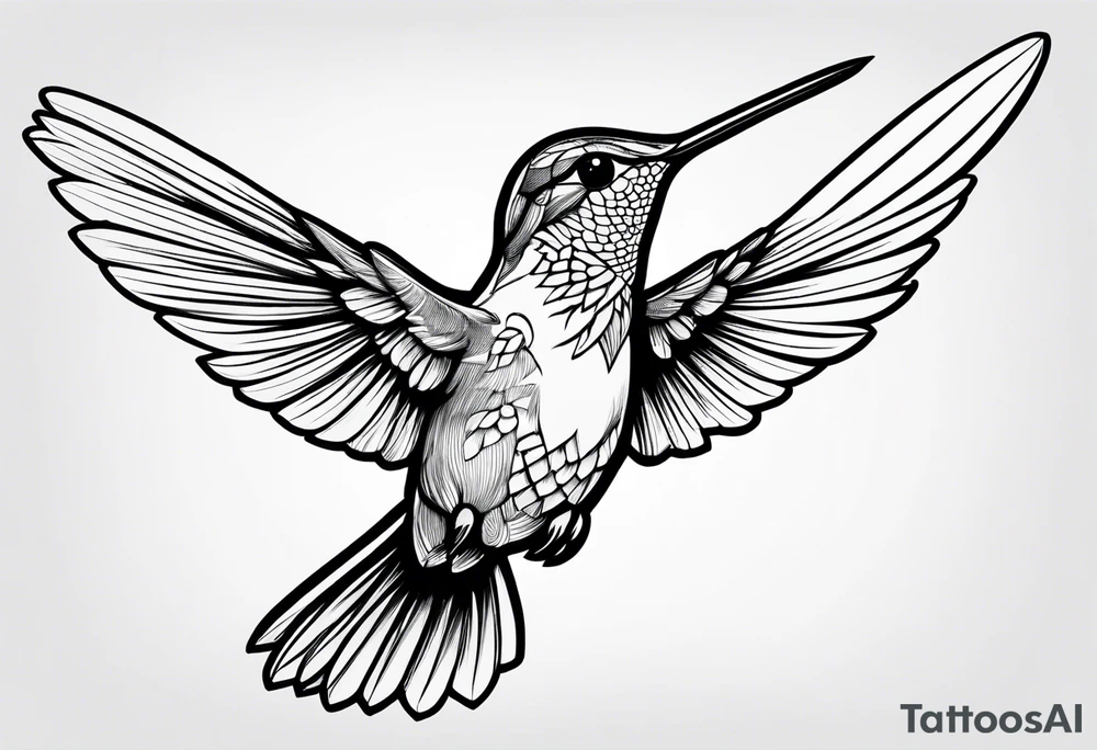 hummingbird simple tattoo idea