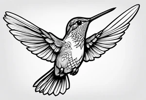 hummingbird simple tattoo idea