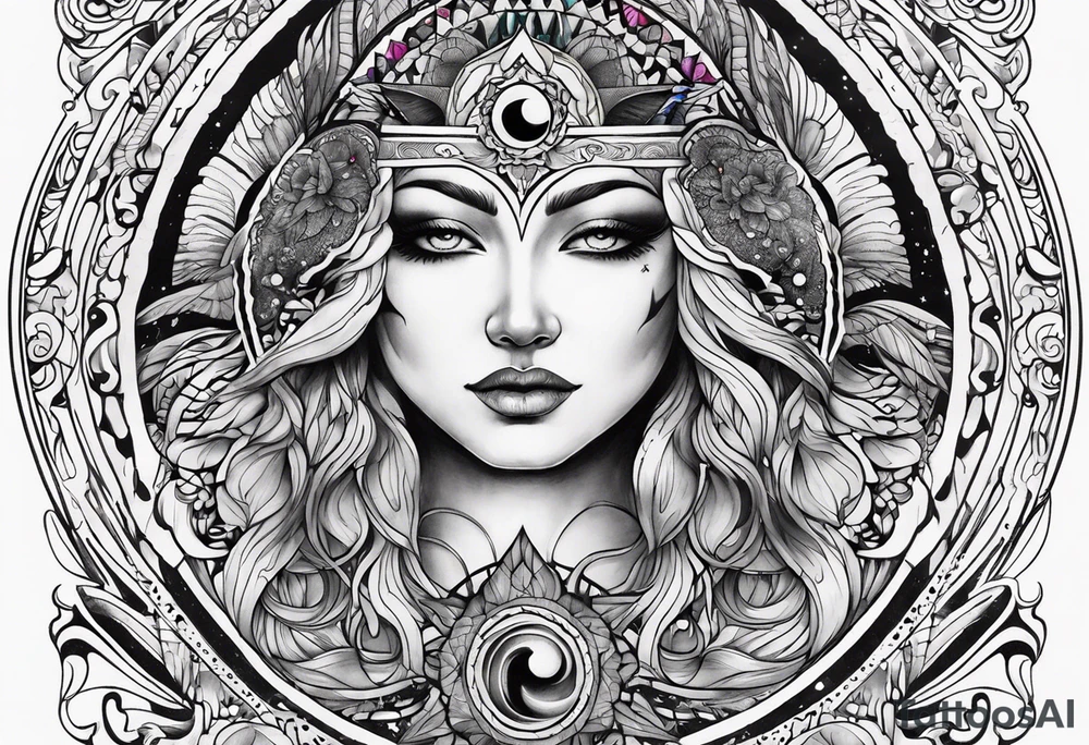 sacred moon tattoo idea