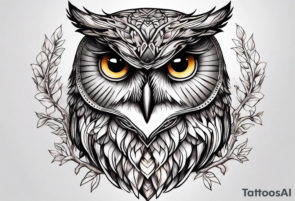 owl tree tattoo idea