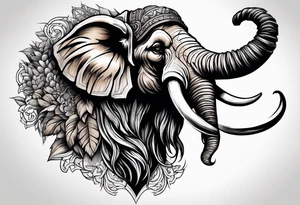 berserking strong mammoth head centerpiece tattoo idea