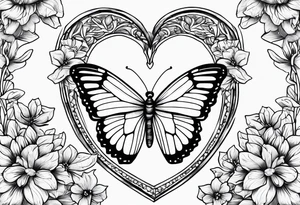 Gerbara butterfly paws forget me not heart tattoo idea