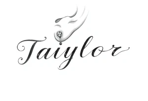 The name Taiylor spelled horizontal with the O as a diamond ring behind the ear tattoo tattoo idea