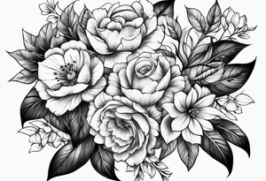 floral leg sleeve tattoo idea