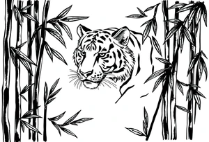 a cleverly hidden tiger, hard to see
in the bamboo forest tattoo idea