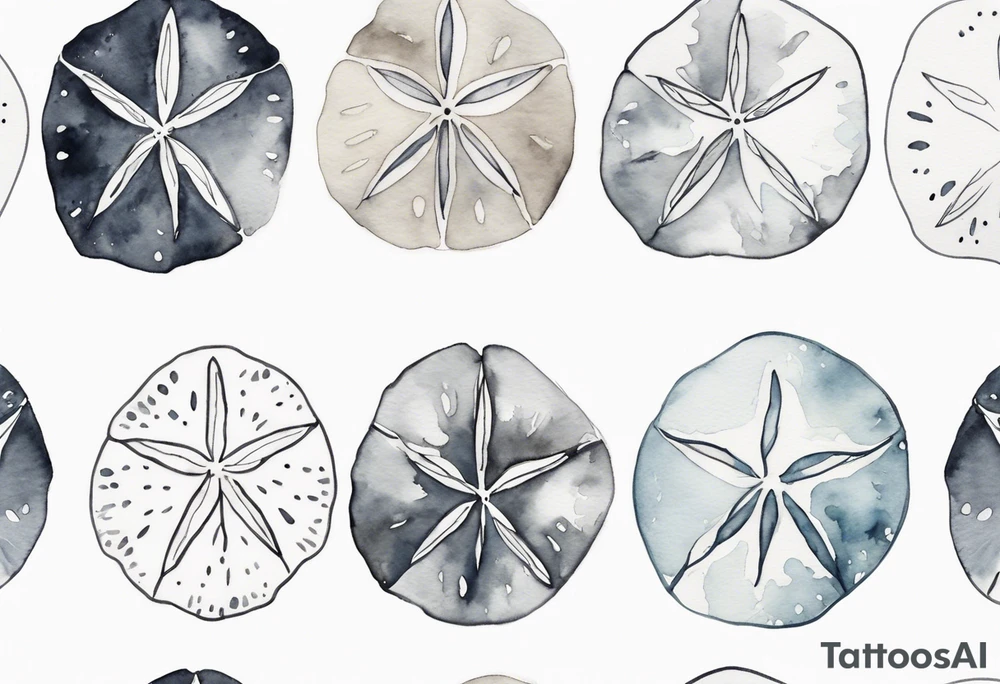 sand dollar 
watercolor
light gray tattoo idea