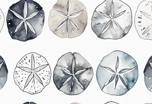 sand dollar 
watercolor
light gray tattoo idea