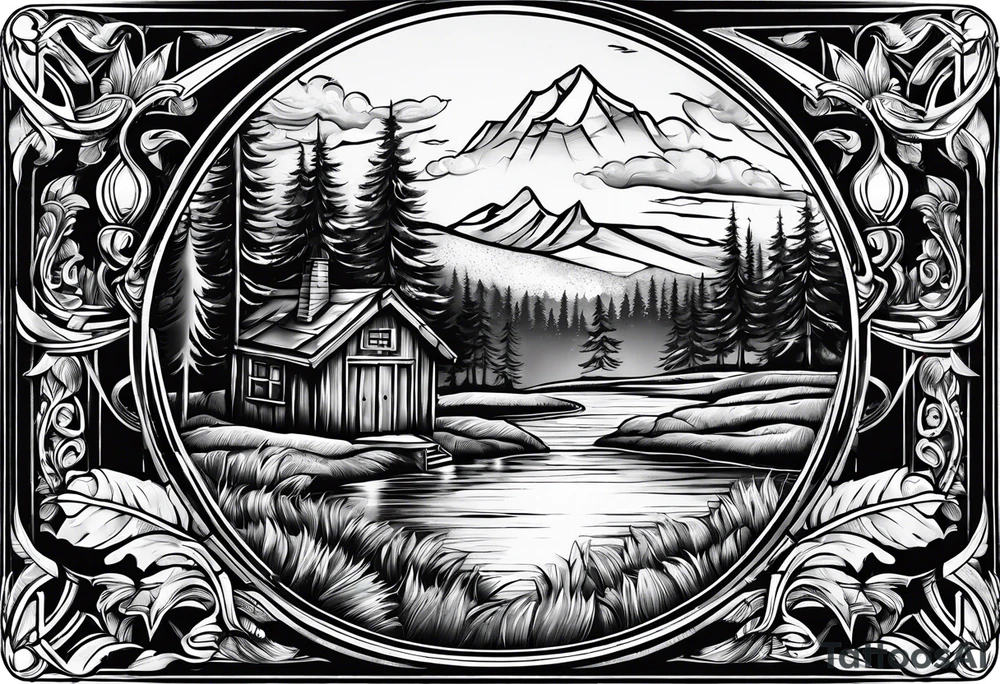 christian 
cross, campfire, golf , whiskey glass, cabin tattoo idea