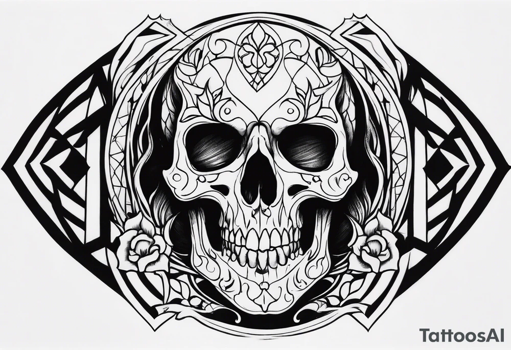 burning skull tattoo idea
