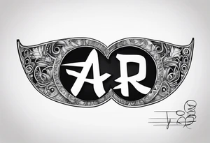 A naruto headband with the letters AR in the middle tattoo idea