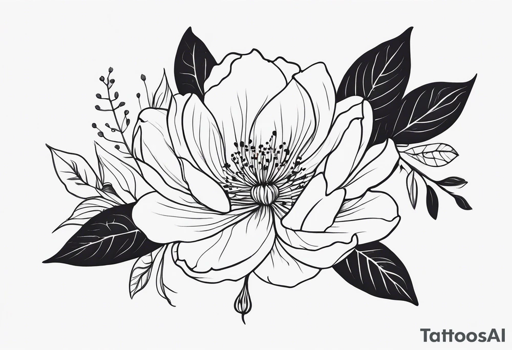 feminin minimalist flower tattoo idea