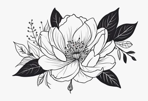 feminin minimalist flower tattoo idea