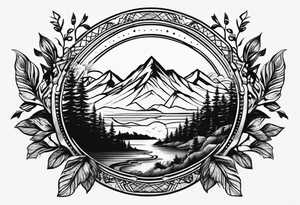 Mountain sun tattoo idea