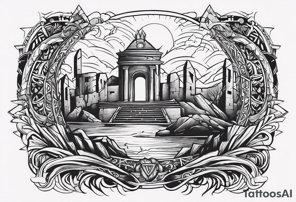 Grace Elizabeth in Norse ruins tattoo idea