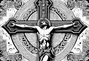 Swim bike run crucifix tattoo idea