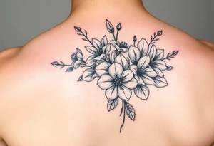 bouquet of posionous flowers tattoo idea