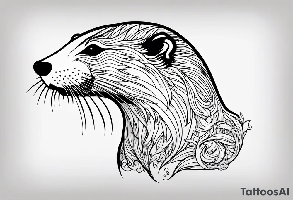 Traditional 
Otter tattoo idea