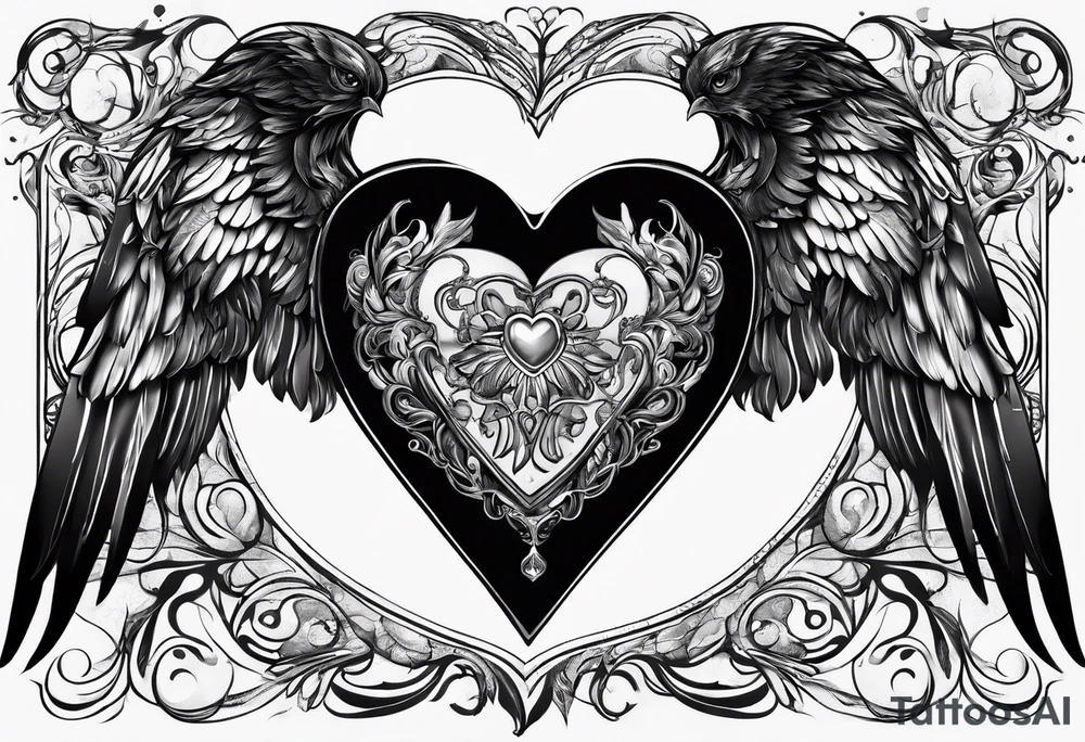 A heart with wings tattoo idea