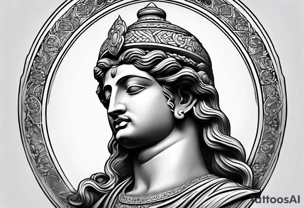 Statue mit haare tattoo idea