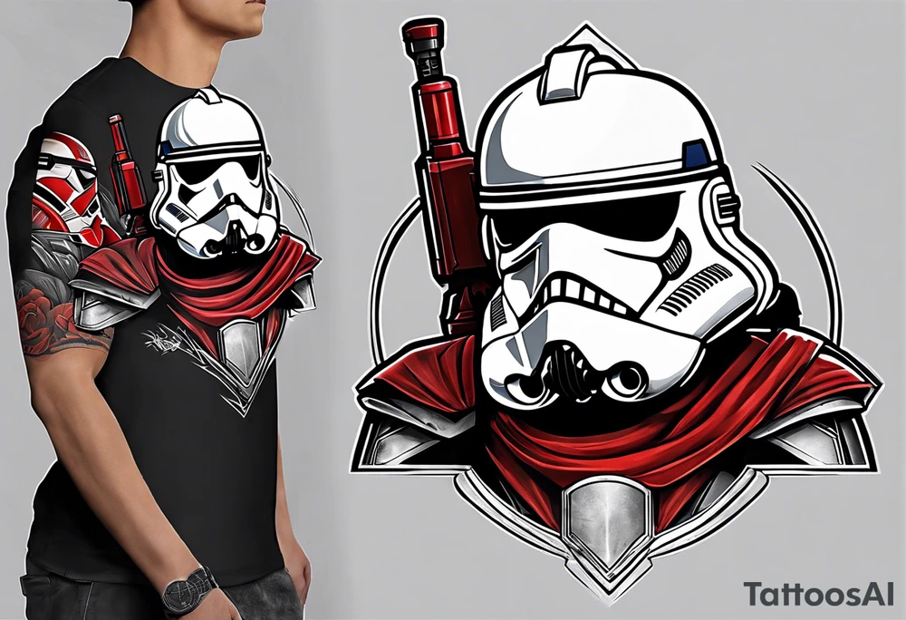 Star Wars the clone wars republic clone trooper commander fox sleeve tattoo idea