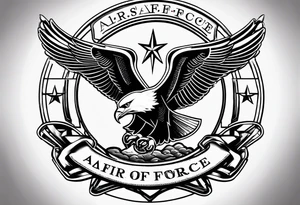 US Air Force symbol with the Civil Engineer logo inside it tattoo idea